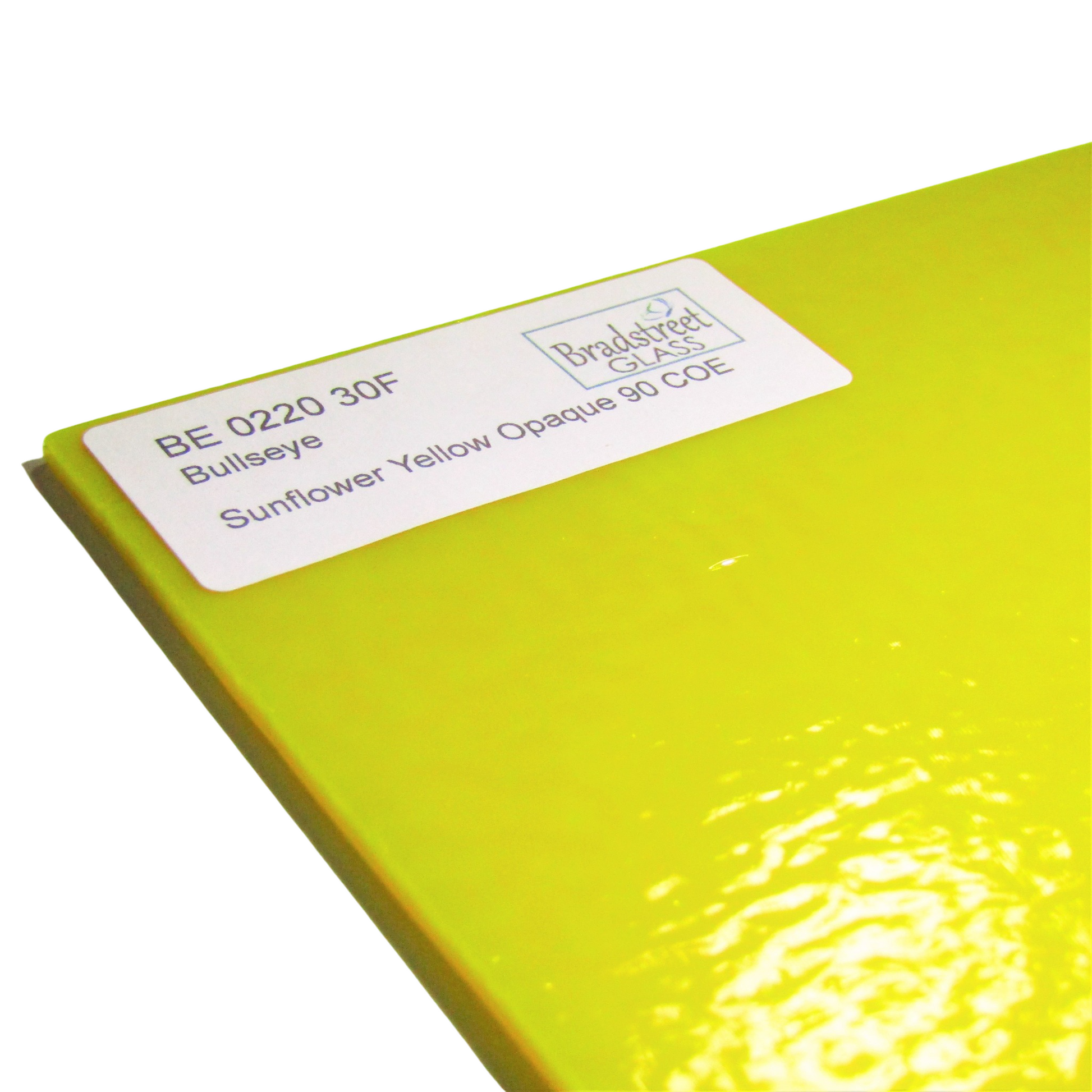 Sunflower Yellow Fusible Stained Glass Sheet Opaque 90 COE Bullseye 0220 30F