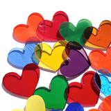 Precut Stained Glass Hearts, Assorted Colors, 1 inch Glass Hearts for Mosaics, Jewelry, Stained Glass