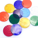 Precut Stained Glass Circles with Holes Drilled for Hanging, 2" Glass Circles for Windchimes, Ornaments, Glass Art, Assorted Colors, All Translucent and Wispy Stained Glass
